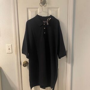 Men’s Black St. John’s Bay Heritage Polo Short Sleeve Shirt  2XLT NWT